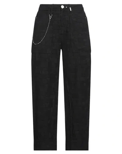 High Woman Pants Black Size 8 Cotton