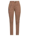 High Woman Pants Brown Size 12 Cotton, Elastane