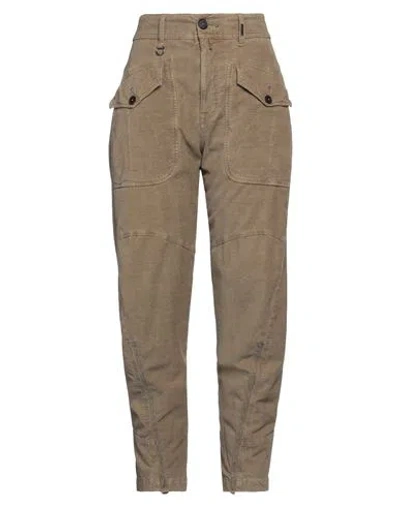 High Woman Pants Camel Size 10 Cotton, Linen, Elastane In Beige