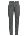 High Woman Pants Grey Size 10 Cotton, Elastane