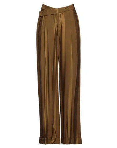 High Woman Pants Khaki Size 10 Rayon, Wool, Elastane, Zamak In Brown