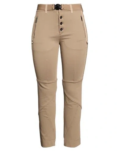 High Woman Pants Khaki Size 12 Nylon, Elastane In Brown