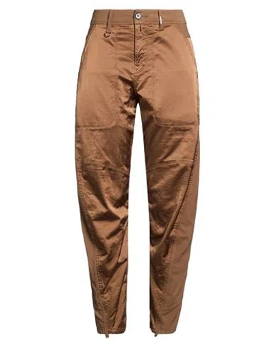High Woman Pants Light Brown Size 12 Cotton, Rayon, Elastane In Animal Print