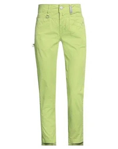 High Woman Pants Light Green Size 8 Cotton, Elastane