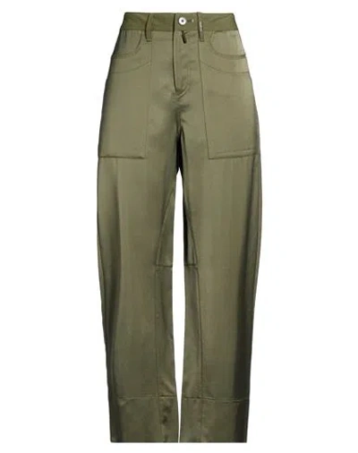 High Woman Pants Military Green Size 10 Viscose, Virgin Wool, Elastane