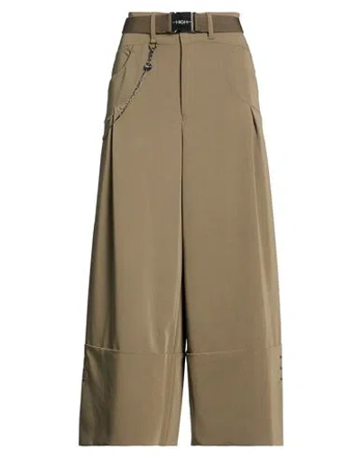 High Woman Pants Military Green Size 12 Polyester, Rayon, Elastane
