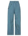 High Woman Pants Pastel Blue Size 10 Cotton, Linen, Elastane