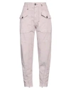 High Woman Pants Pink Size 8 Cotton, Linen, Elastane