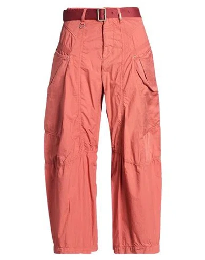 High Woman Pants Rust Size 12 Cotton, Linen In Red