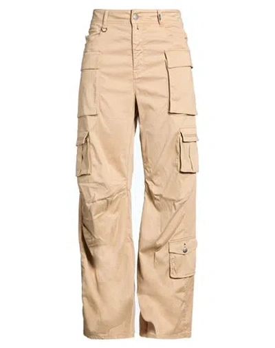 High Woman Pants Sand Size 10 Lyocell, Cotton, Elastane In Neutral