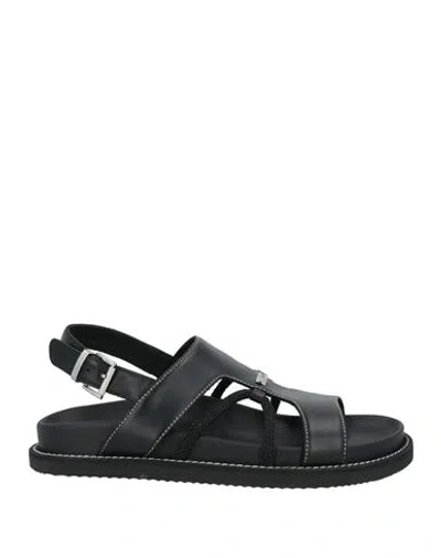 High Woman Sandals Black Size 8 Leather