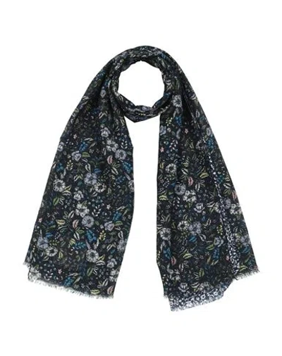 High Woman Scarf Navy Size - Silk, Cotton In Blue