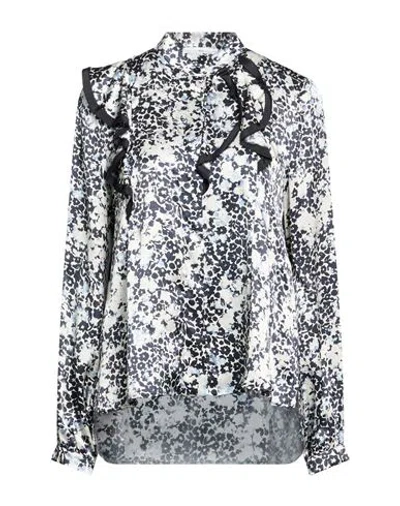 High Woman Shirt Midnight Blue Size 8 Silk In Multi
