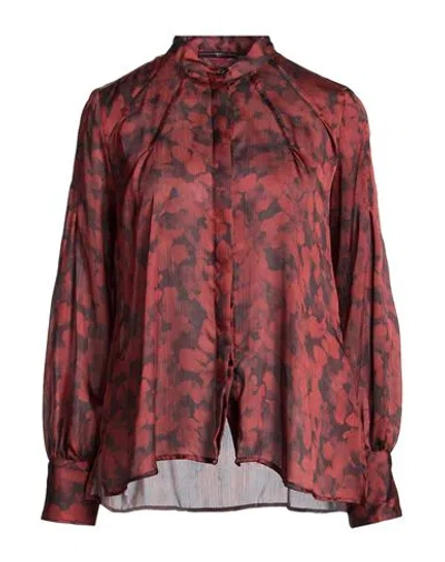 High Woman Shirt Rust Size 10 Polyester In Red