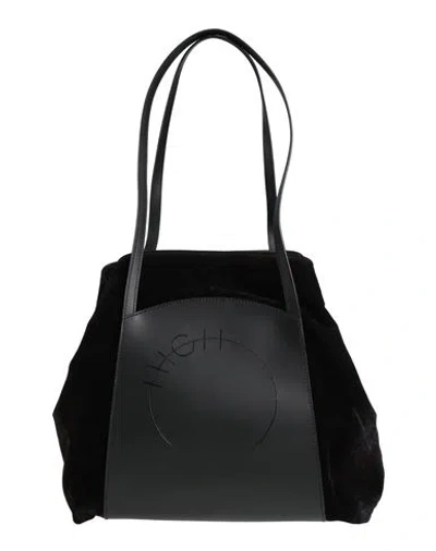 High Woman Shoulder Bag Black Size - Cotton, Rayon, Elastane, Leather