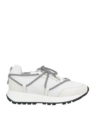 High Woman Sneakers White Size 8 Leather, Textile Fibers