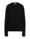 High Woman Sweater Black Size Xl Wool, Nylon In Black