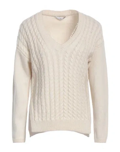 High Woman Sweater Ivory Size L Wool, Nylon, Rayon, Polyester, Metallic Fiber In White