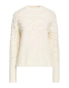 High Woman Sweater Ivory Size L Wool, Nylon In White