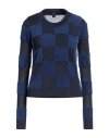 High Woman Sweater Navy Size M Nylon, Virgin Wool, Acrylic In Navy Blue