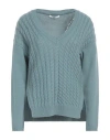 High Woman Sweater Pastel Blue Size L Wool, Nylon, Rayon, Polyester, Metallic Fiber