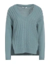 High Woman Sweater Pastel Blue Size L Wool, Nylon, Rayon, Polyester, Metallic Fiber In Blue