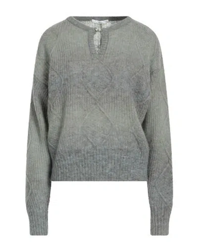 High Woman Sweater Sage Green Size L Alpaca Wool, Wool, Nylon