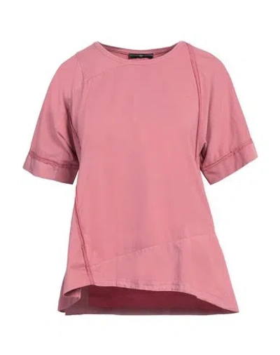 High Woman T-shirt Antique Rose Size L Cotton, Elastane In Pink