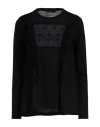 High Woman T-shirt Black Size Xl Wool