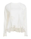 High Woman T-shirt Cream Size L Wool In White