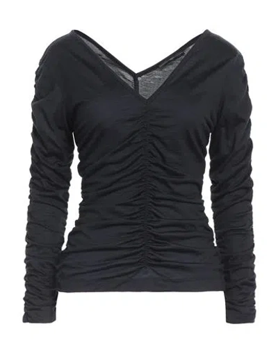 High Woman T-shirt Midnight Blue Size L Wool In Blue