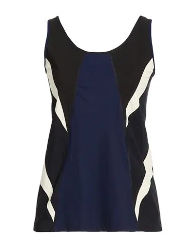High Woman Tank Top Navy Size 8 Nylon, Elastane In Blue