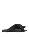 High Woman Thong Sandal Black Size 8 Leather In Black
