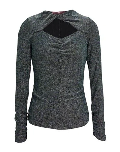 High Woman Top Dark Green Size L Nylon, Polyester, Elastane In Gray