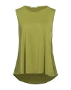 High Woman Top Green Size L Rayon, Silk