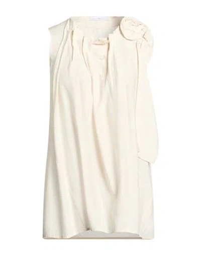 High Woman Top Ivory Size 12 Rayon, Silk In Neutral
