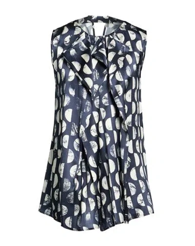 High Woman Top Midnight Blue Size 10 Silk