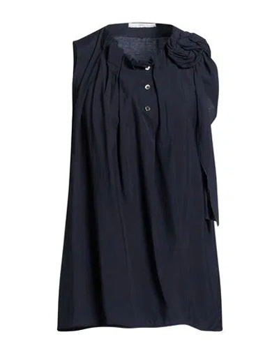 High Woman Top Midnight Blue Size 12 Rayon, Silk
