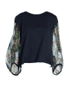 High Woman Top Midnight Blue Size L Cotton, Silk In Blue