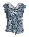 High Woman Top Navy Blue Size Xl Cotton In Navy Blue