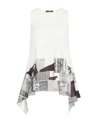 High Woman Top White Size L Cotton, Polyester