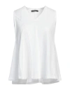 High Woman Top White Size S Cotton, Elastane In White