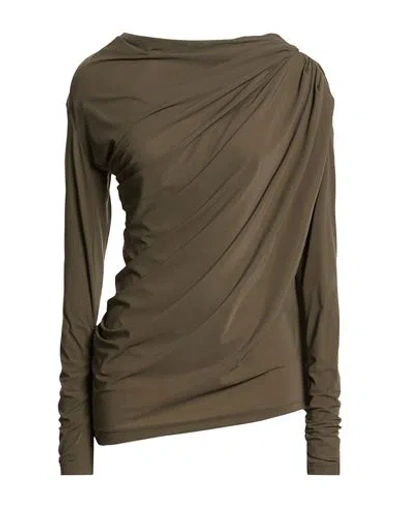 High Woman T-shirt Military Green Size Xl Nylon, Elastane In Gray