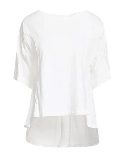 High Woman T-shirt Off White Size M Cotton, Linen, Viscose