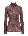 High Woman Turtleneck Blush Size L Wool, Nylon In Pink