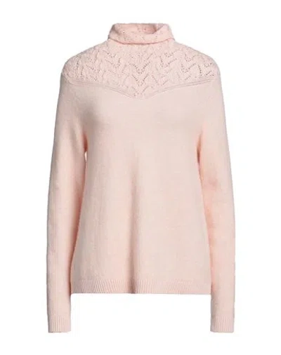 High Woman Turtleneck Light Pink Size L Virgin Wool, Nylon, Wool, Alpaca Wool