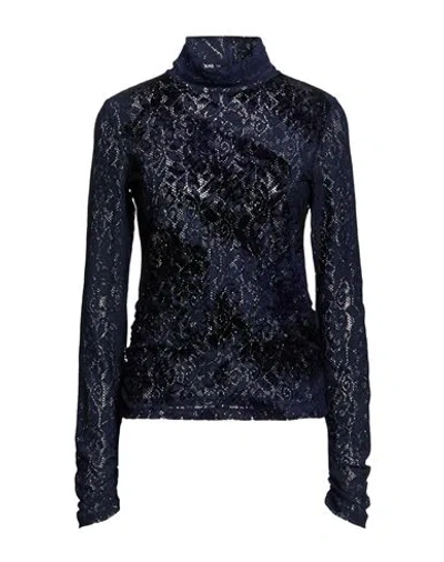 High Woman Turtleneck Midnight Blue Size 10 Nylon, Elastane In Black