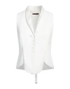 High Woman Tailored Vest White Size 8 Polyester, Rayon, Elastane