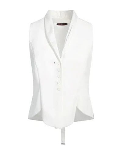 High Woman Tailored Vest White Size 8 Polyester, Rayon, Elastane