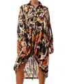 Highlight Butterfly Shirt Dress In Black Multi
